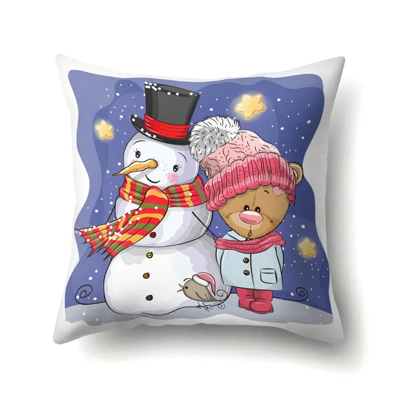 Наволочка с рисунком животных на Рождество квадратная заднюю подушку