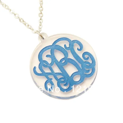 

Красочные персональные акриловые Monogram имя ожерелье, персонализированные украшения
