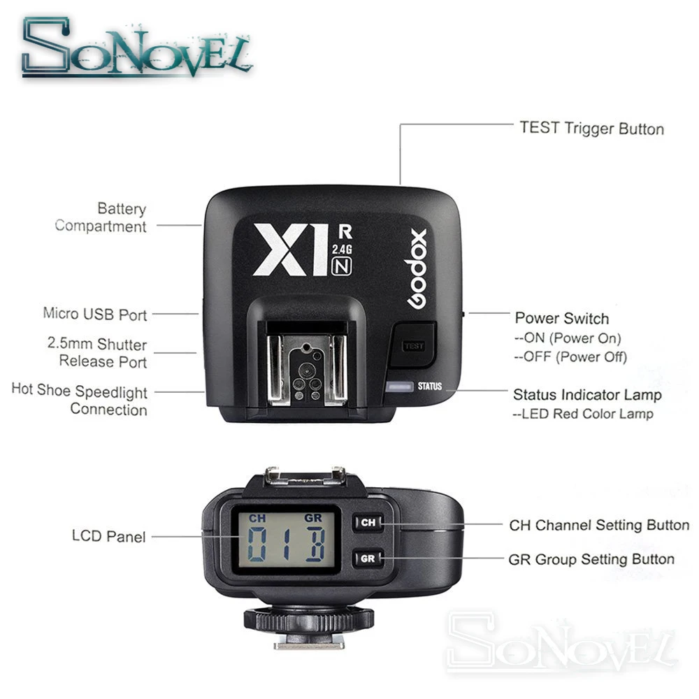 

Godox X1N 2.4GHz i-TTL Flash Wireless Transmitter W/Receiver Trigger Set For Nikon D7500 D7200 D3300 D810a D800 D750 D500 D4 D5