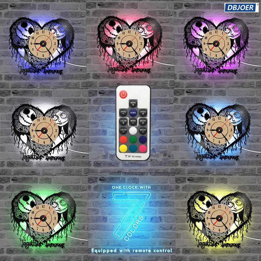 Светодиодный Виниловая пластинка настенные часы с принтом &quotКошмар перед