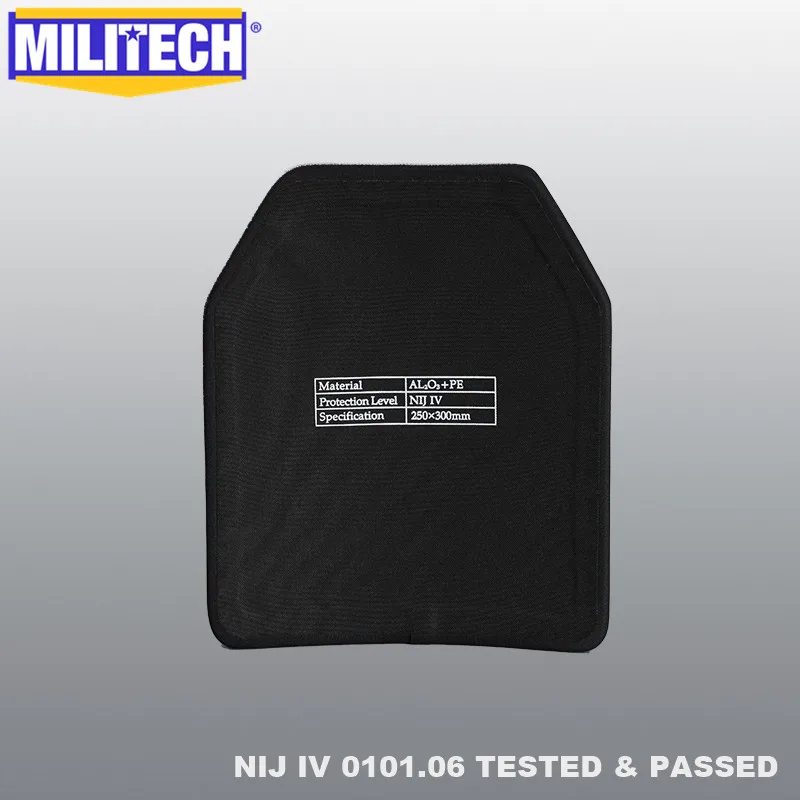 MILITECH глинозема и PE NIJ IV пуленепробиваемая пластина Al2o3 автономная баллистическая панель NIJ уровень 4 бронежилет