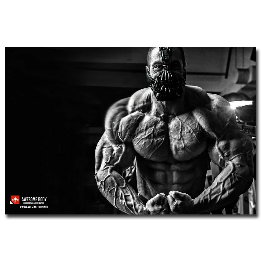 Picture 2 NICOLESHENTING Мотивационная, для бодибилдинга художественная работа с цитатами шелк плакат 12x18 24x36 дюймов Фитнес упражнения настенные картины тренажерный зал 020 - Цвет: Picture 2