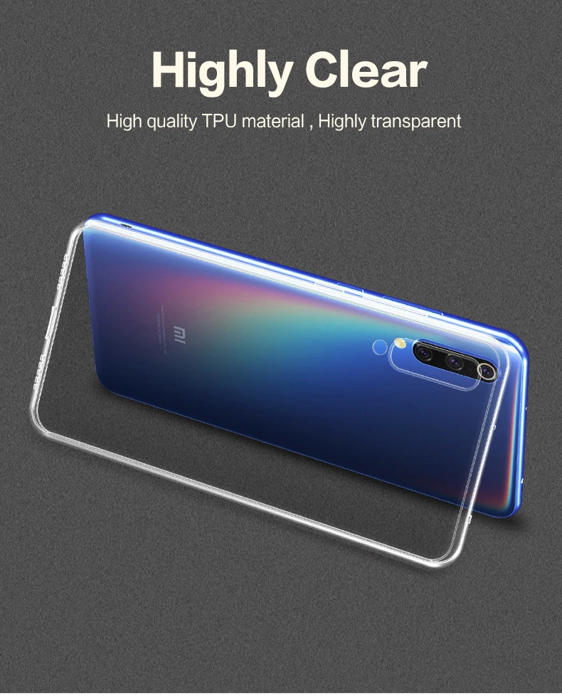 HD Transparent Clear Case For Xiaomi Mi 9 Soft Ultra Thin Silicone Back Cover Phone coque for Mi9 Capa | Мобильные телефоны и