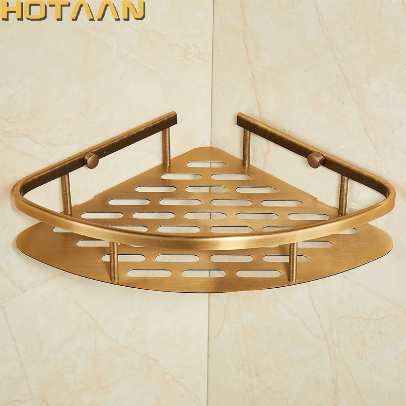 

Free Shipping Wall Mounted Antique finish aluminum Bathroom Shower shampoo Shelf Basket Holder Fashion single Layer YT-7018-B