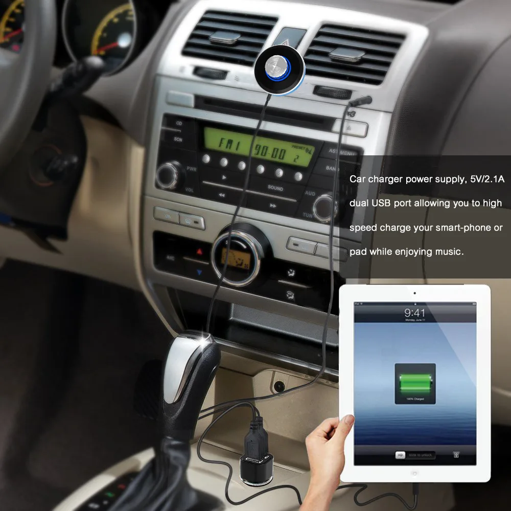 Новый автомобильный комплект 3 5 мм Bluetooth 4 0 аудио приемник Hands-free стерео музыка Aux