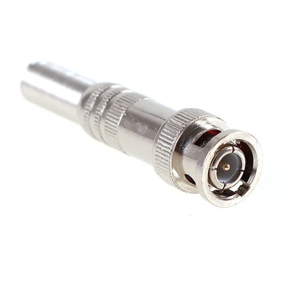 Hcvahdn 100 шт./лот разъем BNC-мужской для коаксиального кабеля RG-59 латунный конец с креплением шурупом коннектора CCTV камеры.