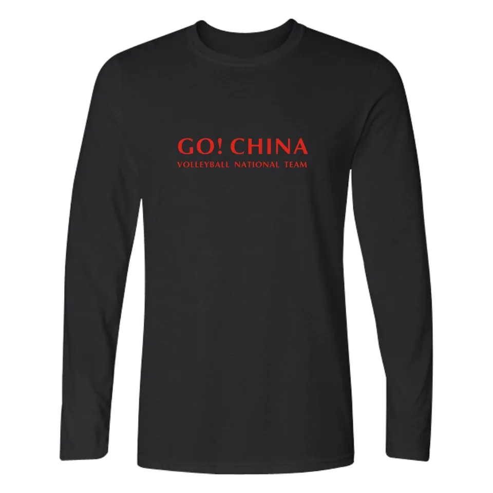 Go China Футболка с принтом славная сборная одежда футболки длинными рукавами для