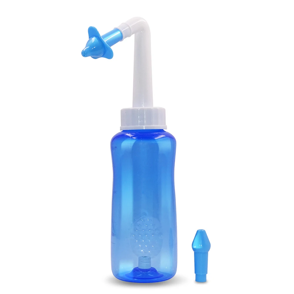 300ml deep blue 300ml Children Nasal Aspirator Neti Pot Nasal Wash Cleaner Nose Protector Cleans Moistens Child Adult Avoid Allergic Rhinitis - Color: 300ml deep blue