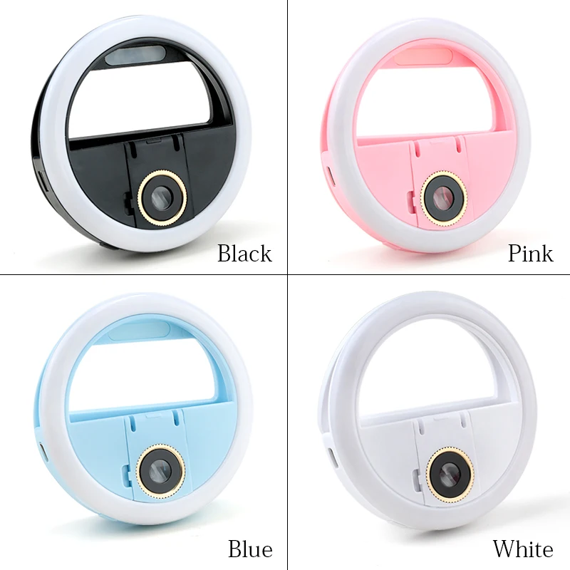 USB зарядка светодиодное кольцо для селфи освещение макросъемки ресниц