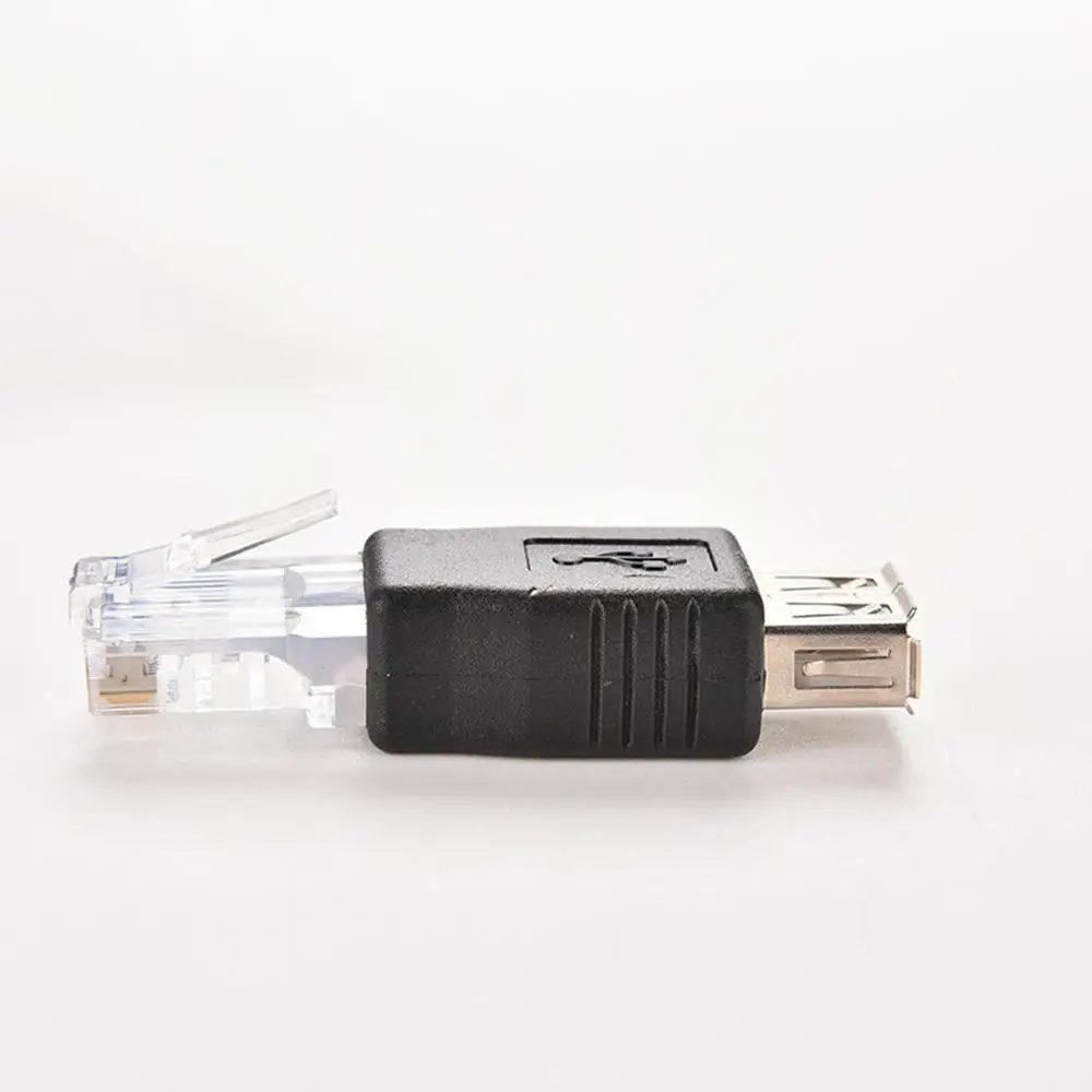 RJ45 мужчина к USB 2 0 AF Женский адаптер Глава Разъем Кристалл ноутбук LAN Сетевой