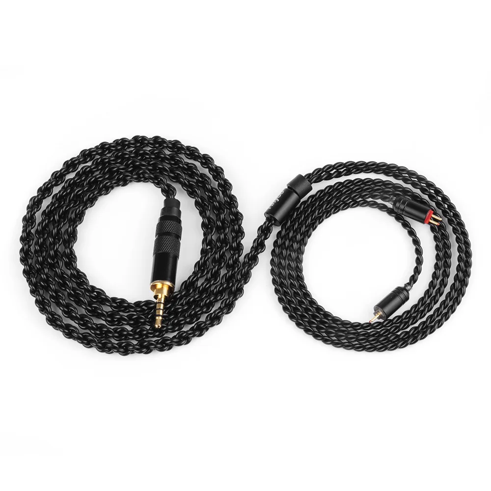 4 ядра 3 5 мм 2 MMCX кабель для Shure SE215 SE535 SE846 pin ZS10 ZST ZAR ES4 ZS6 наушники с черным и