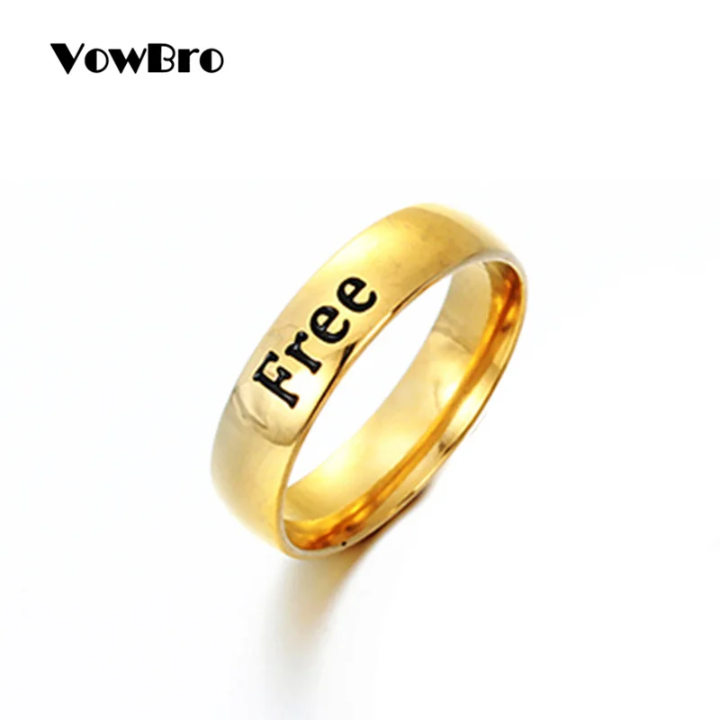 Wowbro кольца для женщин Бесплатная буква кольцо из нержавеющей стали ювелирные
