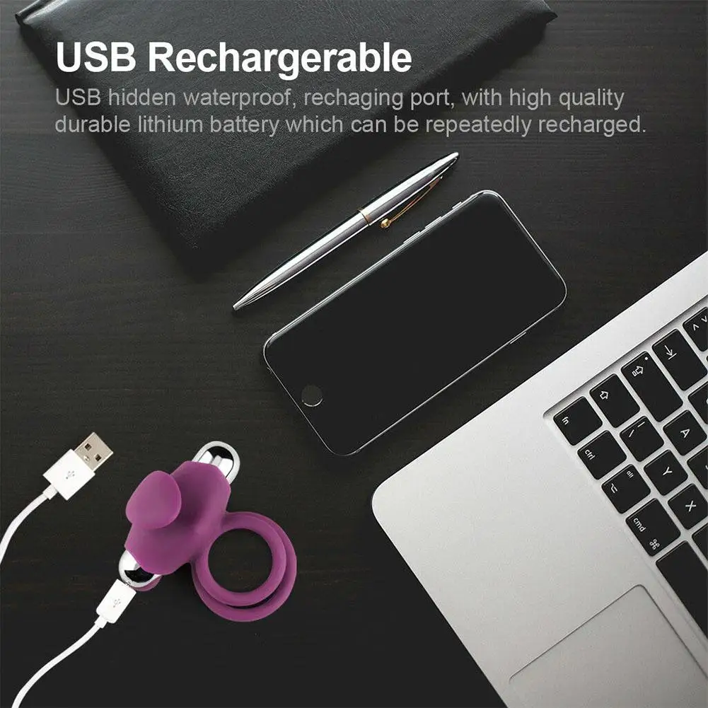 Вибратор RABBITOW USB 10 вибрирующий усиленный пенис жесткий кольцо вибратор массажер