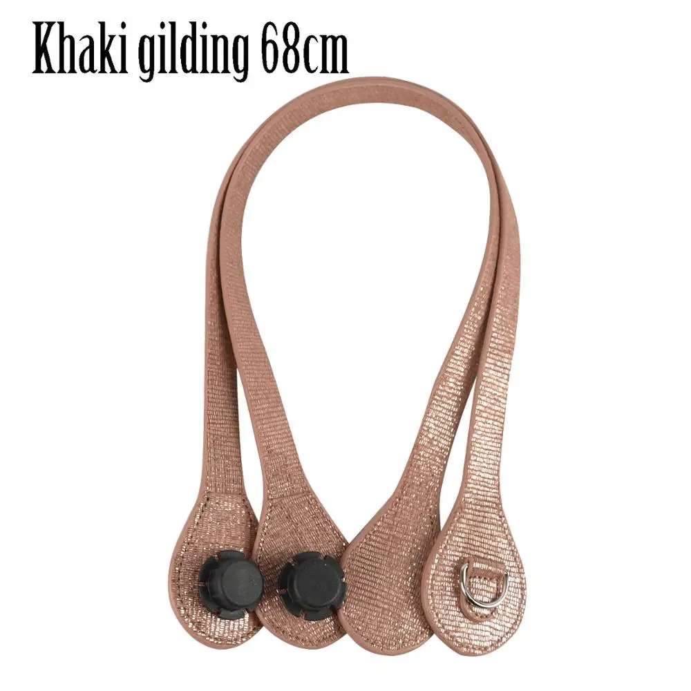 khaki gilding 68 Tanqu, новинка, длинные, короткие, каплевидные, позолоченные, с ручкой по краям, с d-образной пряжкой, с круглым концом, ручки из искусственной кожи для OBag для EVA O Bag - Цвет: khaki gilding 68