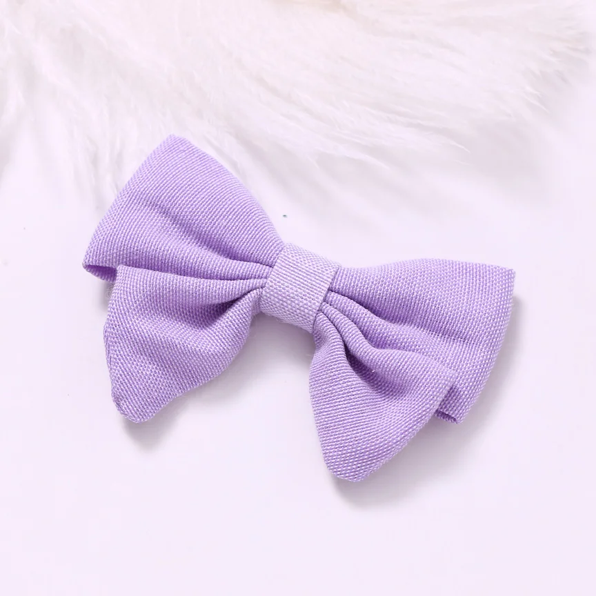 Lavender with clip 2 шт./партия, Лен ткань волос бант из нейлона повязки на голову или заколки для волос, моряк лук повязки на голову или заколки девушки аксессуары для волос - Цвет: Lavender with clip