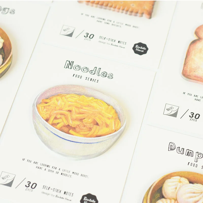 Записная книжка из серии еды 4 шт./лот 30 листов записная лапша пельмени печенье