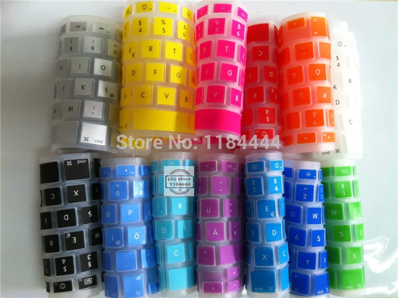 1 шт. бесплатная доставка силиконовая клавиатура на немецком языке наклейка кожу