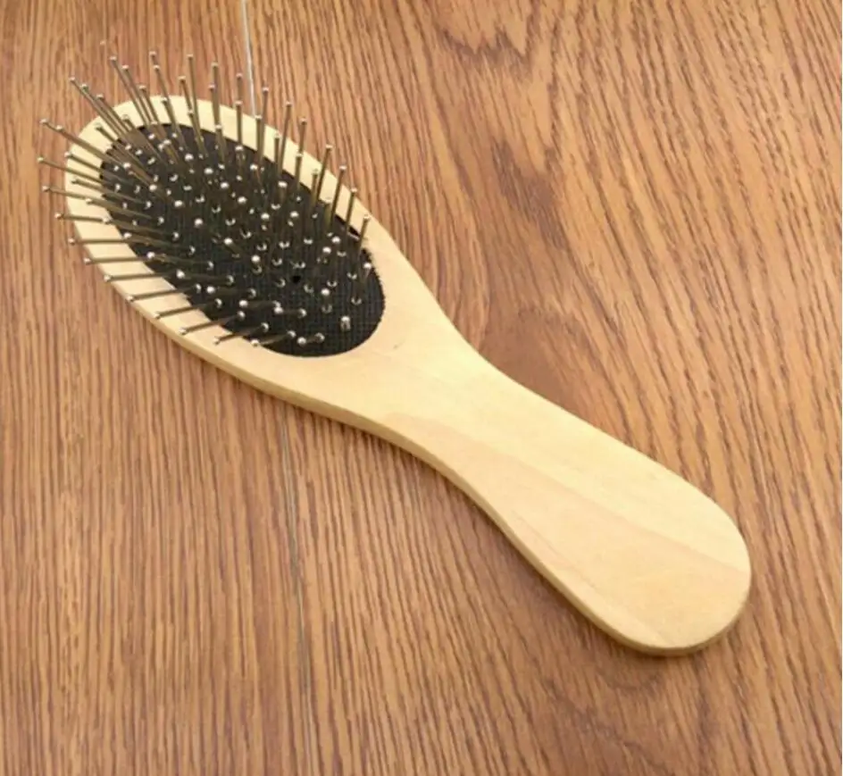 Новая деревянная щетка для волос шерсти питомца с металлическими шпильками