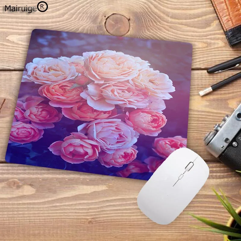 22X18CM Mairuige резиновый игровой коврик для мыши розовый цветочный принт коврик для мыши для ноутбука маленький размер для 18x22 см 20x25 см 25x29 см для дота ЛЛ CSGO - Цвет: 22X18CM