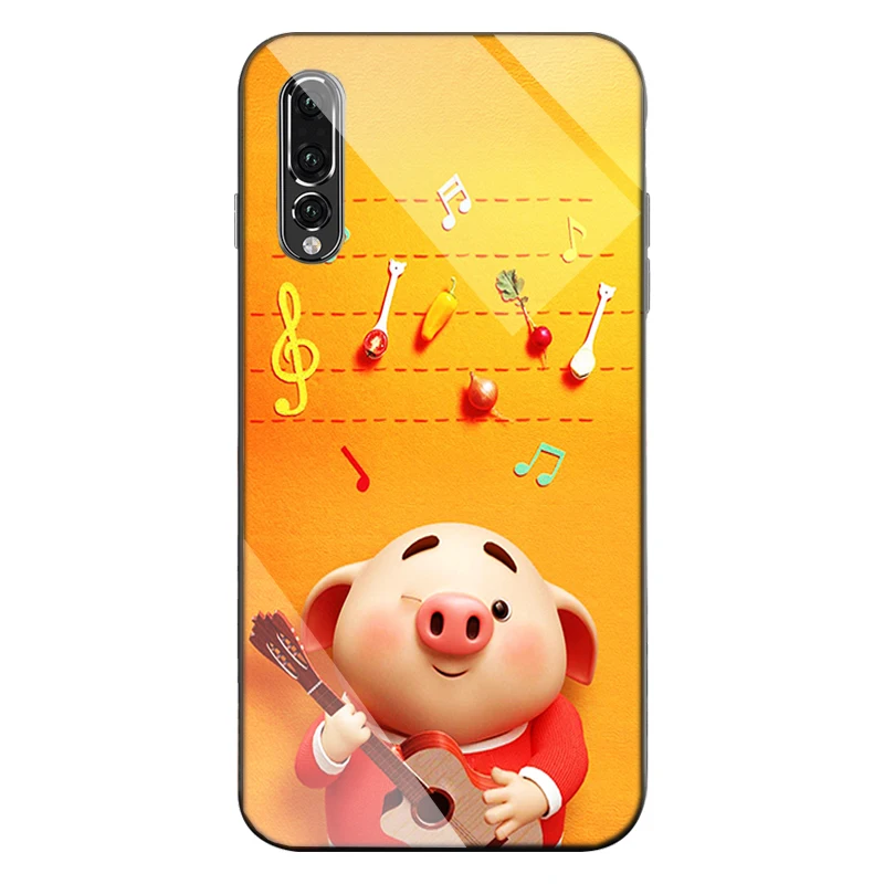 Для huawei P30 P10 P20 Mini Pro plus Deluxe закаленное стекло 3D Свинья Чехлы для mate 20 lite 10 pro nova 3i 4