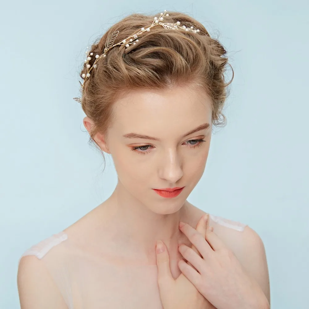 209 Золотой Кристалл Имитация Жемчуга гребень для волос свадьбы аксессуары ручной