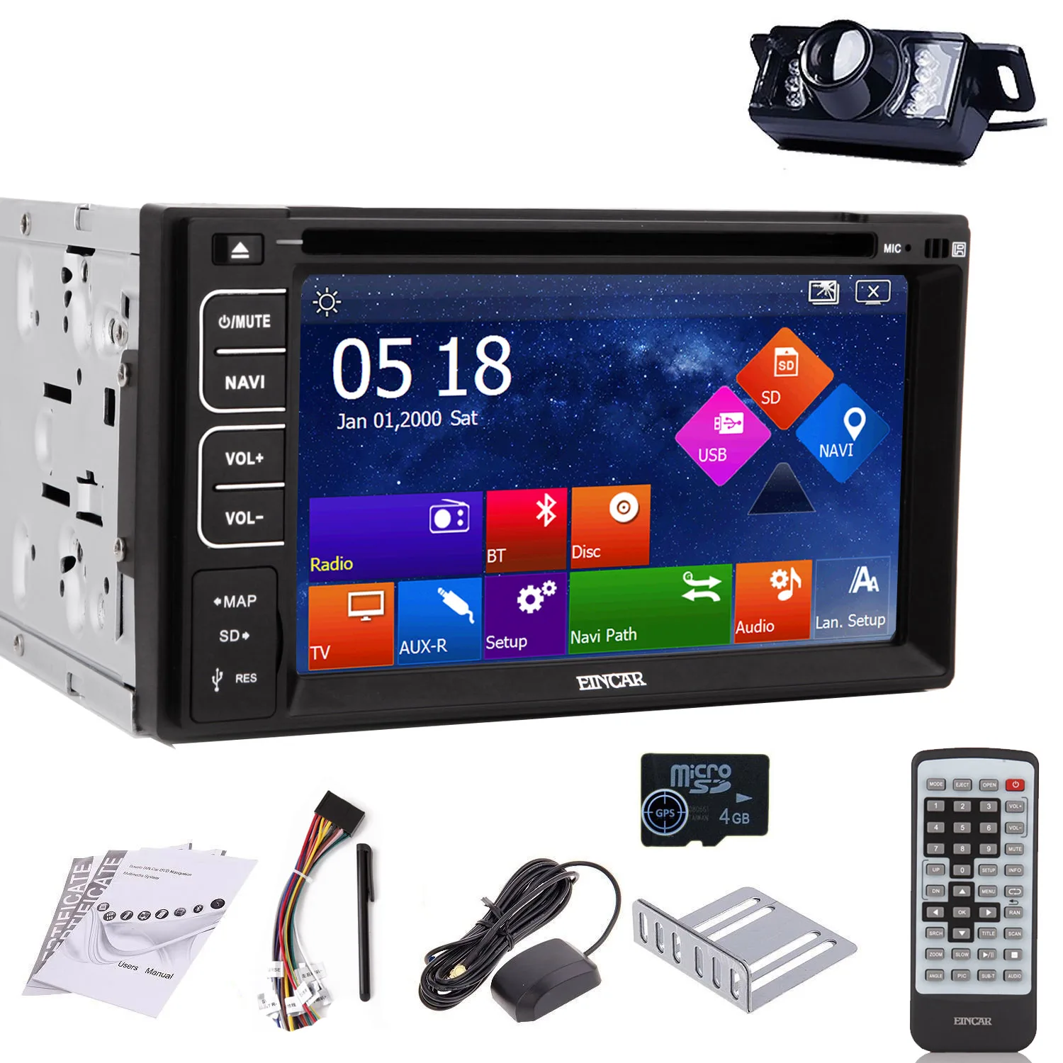 2 Din Автомобильный Радио Стерео dvd плеер Bluetooth gps громкой связи HD экран 800*480 USB SD FM/AM 6