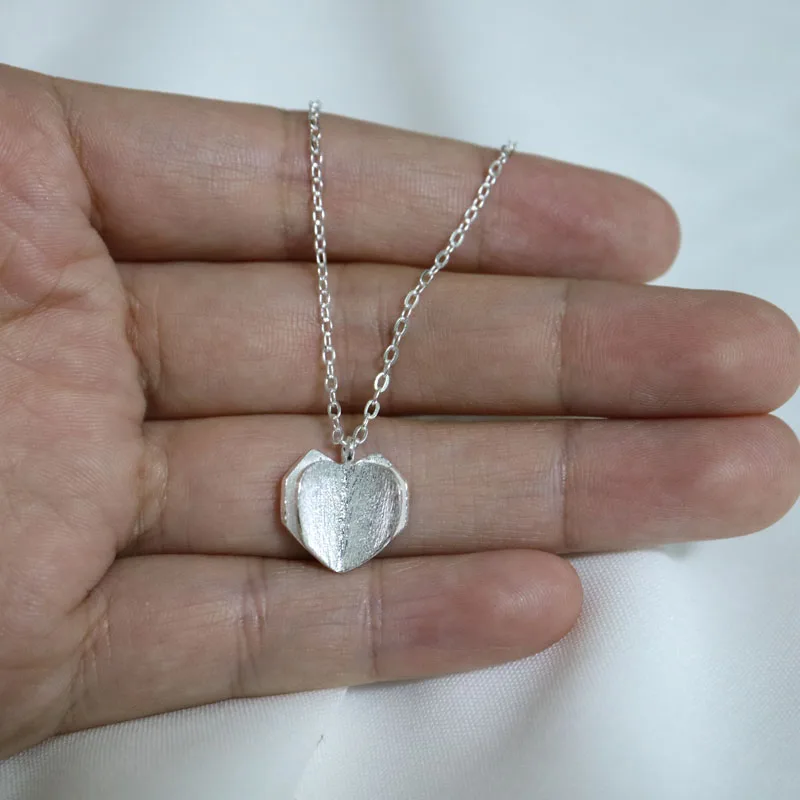 Fashion pure S925 sterling silver heart pendant necklace for women Simple Clavicle chain Valentine's day | Украшения и