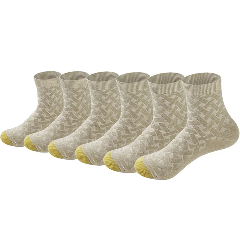 Gray(6 Pairs) LifeWheel 6 пар/лот бамбуковые антибактериальные дышащие мужские носки средней длины Повседневные носки - Цвет: Gray(6 Pairs)