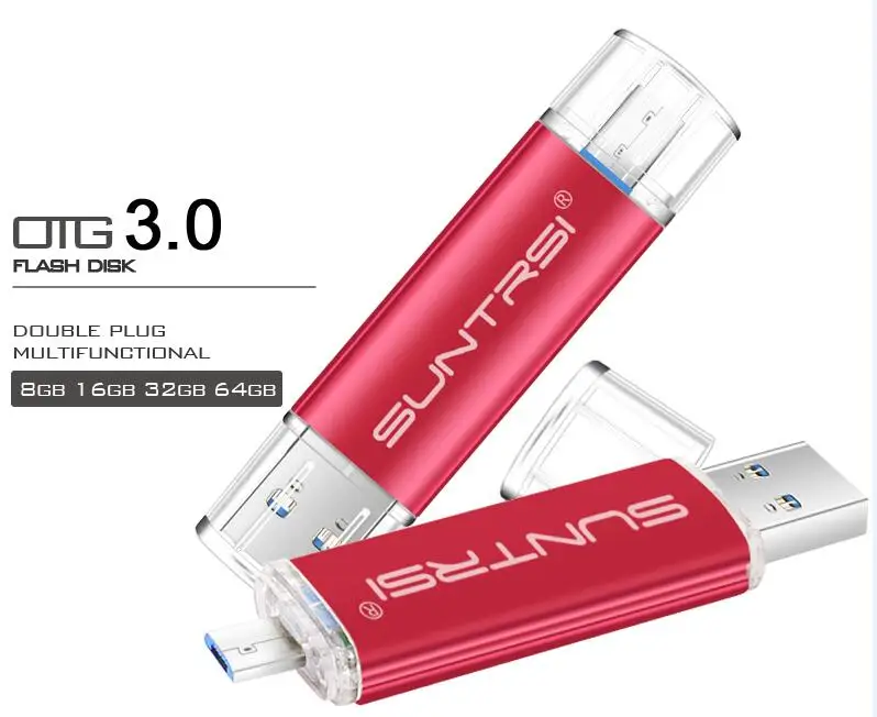Suntrsi USB 3,0 флеш-накопитель 64 ГБ высокоскоростной USB флеш-накопитель реальная емкость OTG флеш-накопитель USB флешка 32 Гб USB флеш-накопитель по индивидуальному заказу - Цвет: red