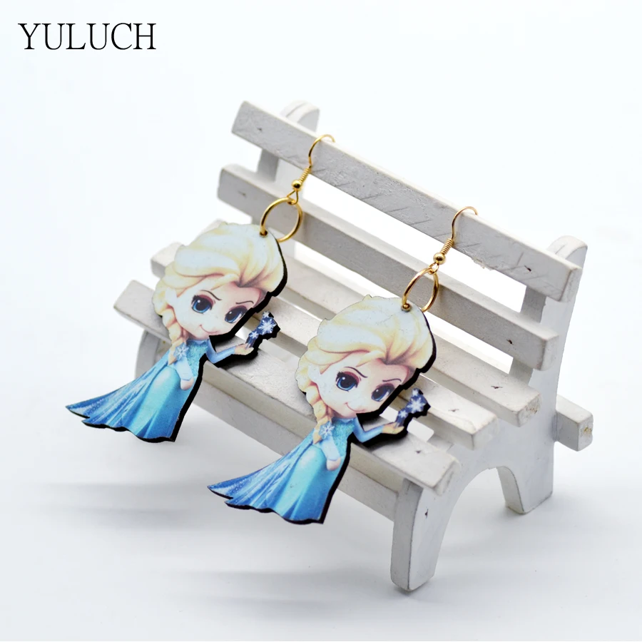 Африканские деревянные милые красивые серьги в коробке с золотыми волосами для