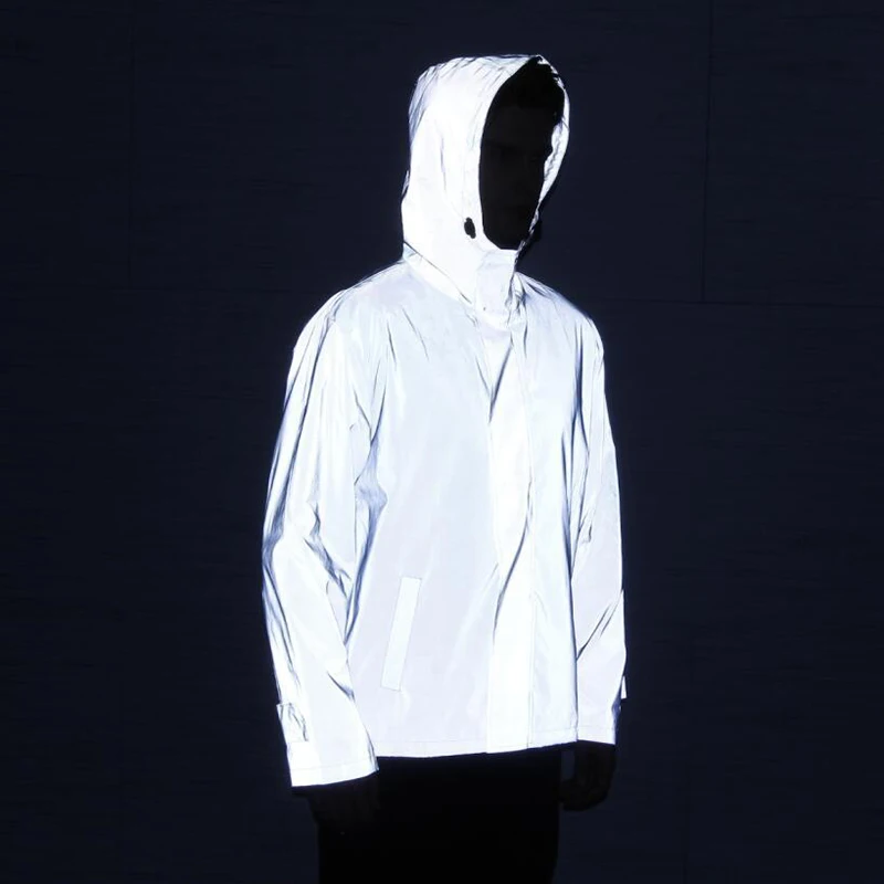 Мужская Светоотражающая куртка ABOORUN водонепроницаемая ветровка в стиле хип хоп с