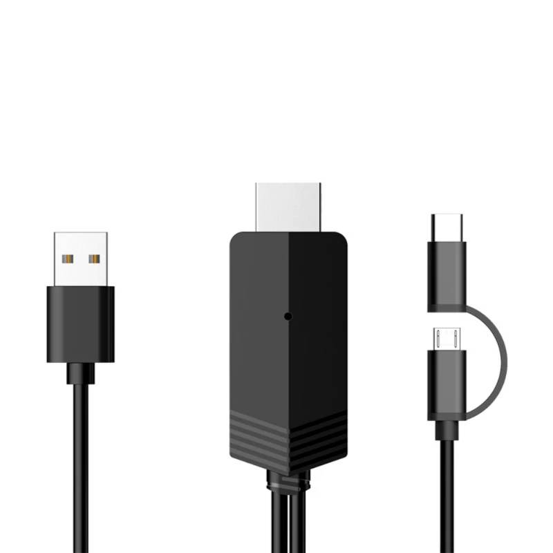 LD24 2 в 1 Type C Micro USB 1080P разъем высокой четкости и игровой адаптер проводной экранный