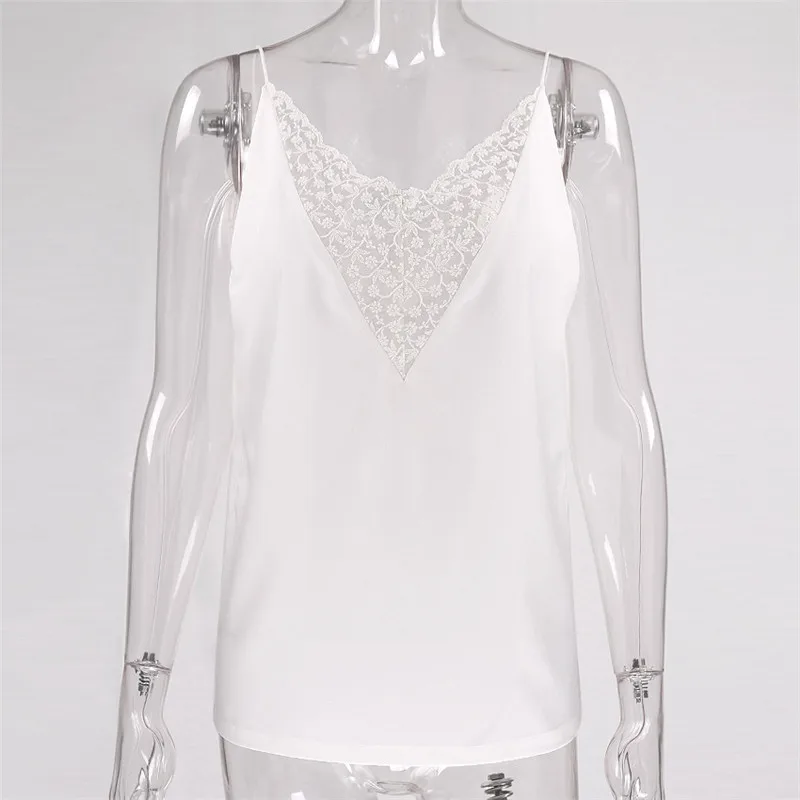 Майка женская с V-образным вырезом повседневный пикантный кружевной пляжный топ