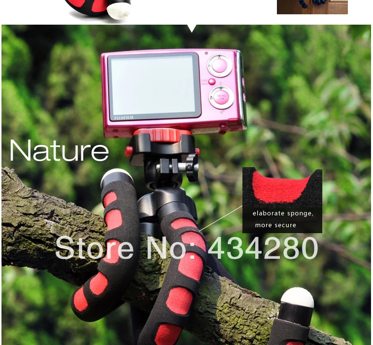 Wholesale Free shipping Fotopro RM-100 Professional Mini Flexible Octopus Tripod For Digital Camera DSLR Blue Black Red | Электроника