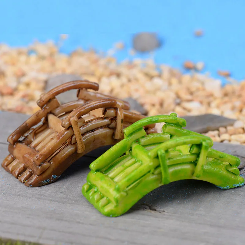 Миниатюрный искусственный бамбуковый мини мост Zakka маленький мир ландшафтное