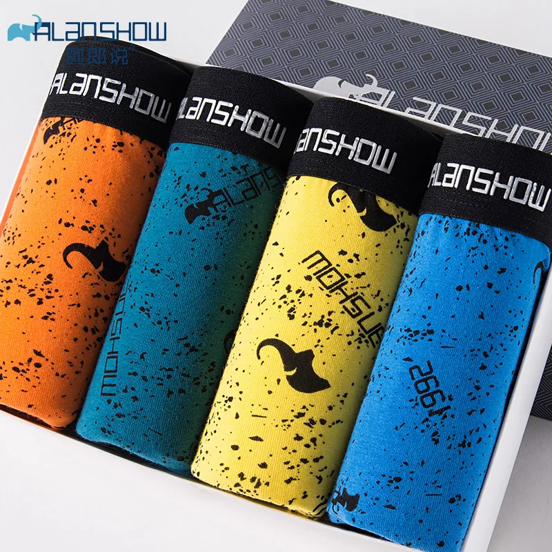 Мужские трусы-боксеры темно-синие дышащие из хлопка большие размеры 2019 | Мужская