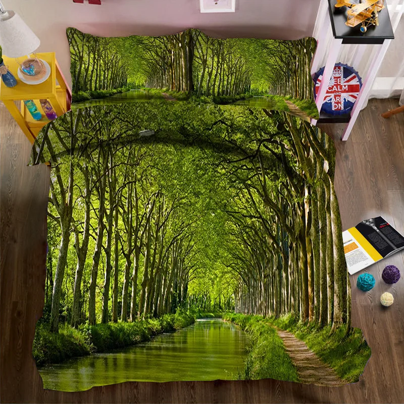 Набор постельного белья Morden 3D Green jungle пододеяльник двуспальный двойной размер