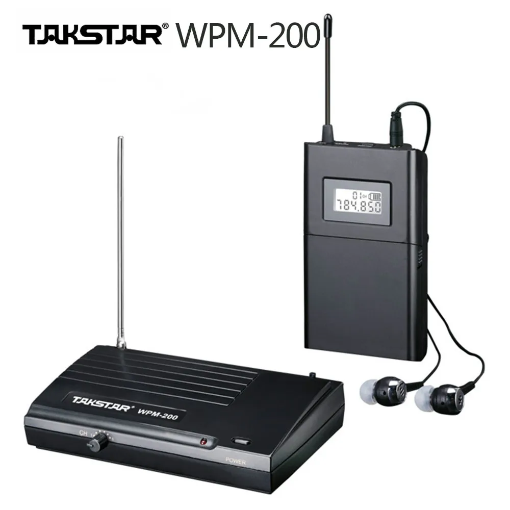 Оригинальный Takstar WPM 200 передатчик и приемник сценические мониторы один набор UHF