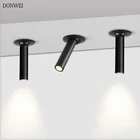 Вращающийся светодиодный потолочный светильник, встраиваемый Регулируемый потолочный светильник 7 Вт для гостиной, столовой, магазина, бара, декоративный светильник AC 85-265 в