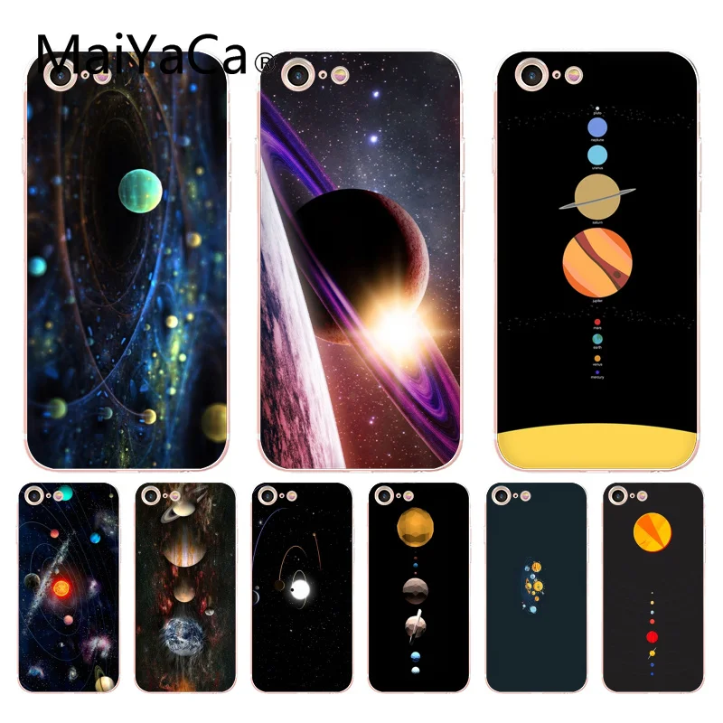 Чехол MaiYaCa для iphone 7 6 X Saturn Saturnus Planets of Solar System Прозрачный чехол iPhone 8 6S Plus XS XR