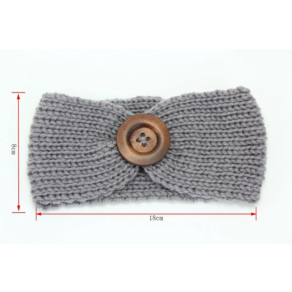 Однотонная нейлоновая повязка на голову с большим узлом для детей ручная работа