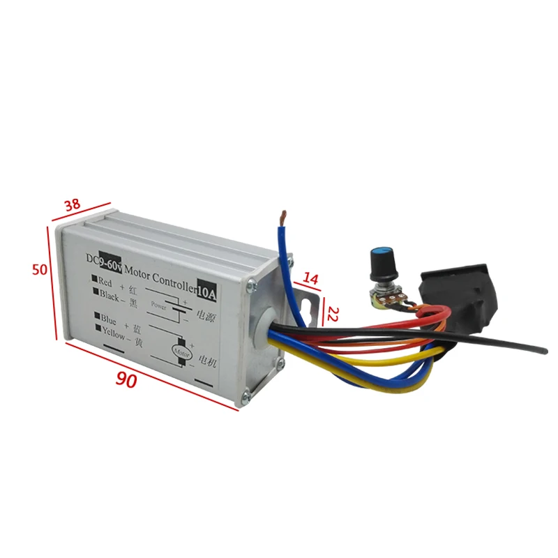 Регулятор регулятора двигателя DC 6V 12V 24V 36V 48V 60V 10A ШИМ регулятор ширины пульса с