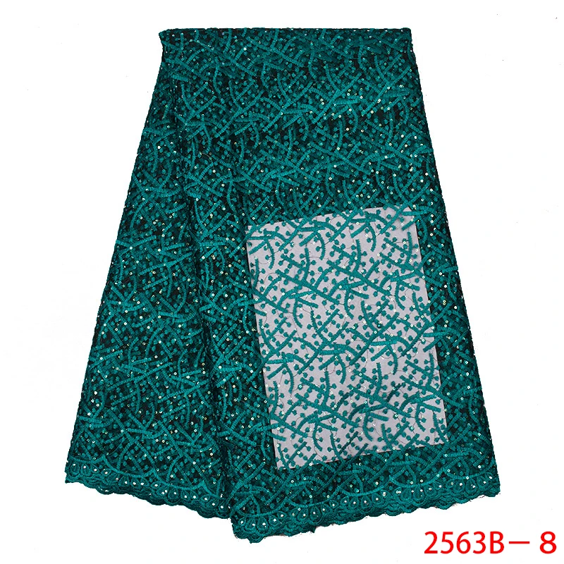 

High Quality Nigerian Lace Fabric with Sequins Top Selling French Mesh Lace Fabric Sequins Lace Fabrics for Wedding APW2563B