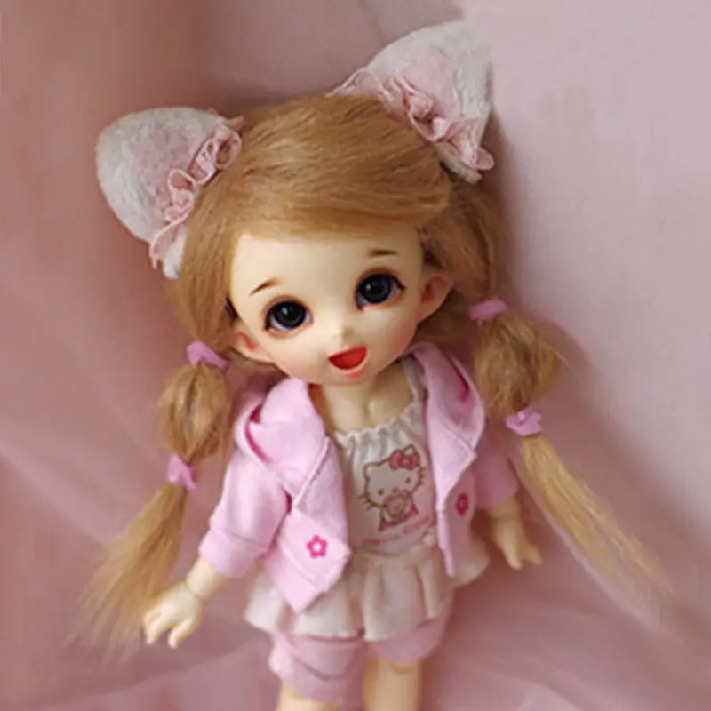 [Wamami] коричневый/льняной длинный шерстяной парик 1/8 Pukifee Ae Lati BJD Dollfie 14 см|wool wig|bjd