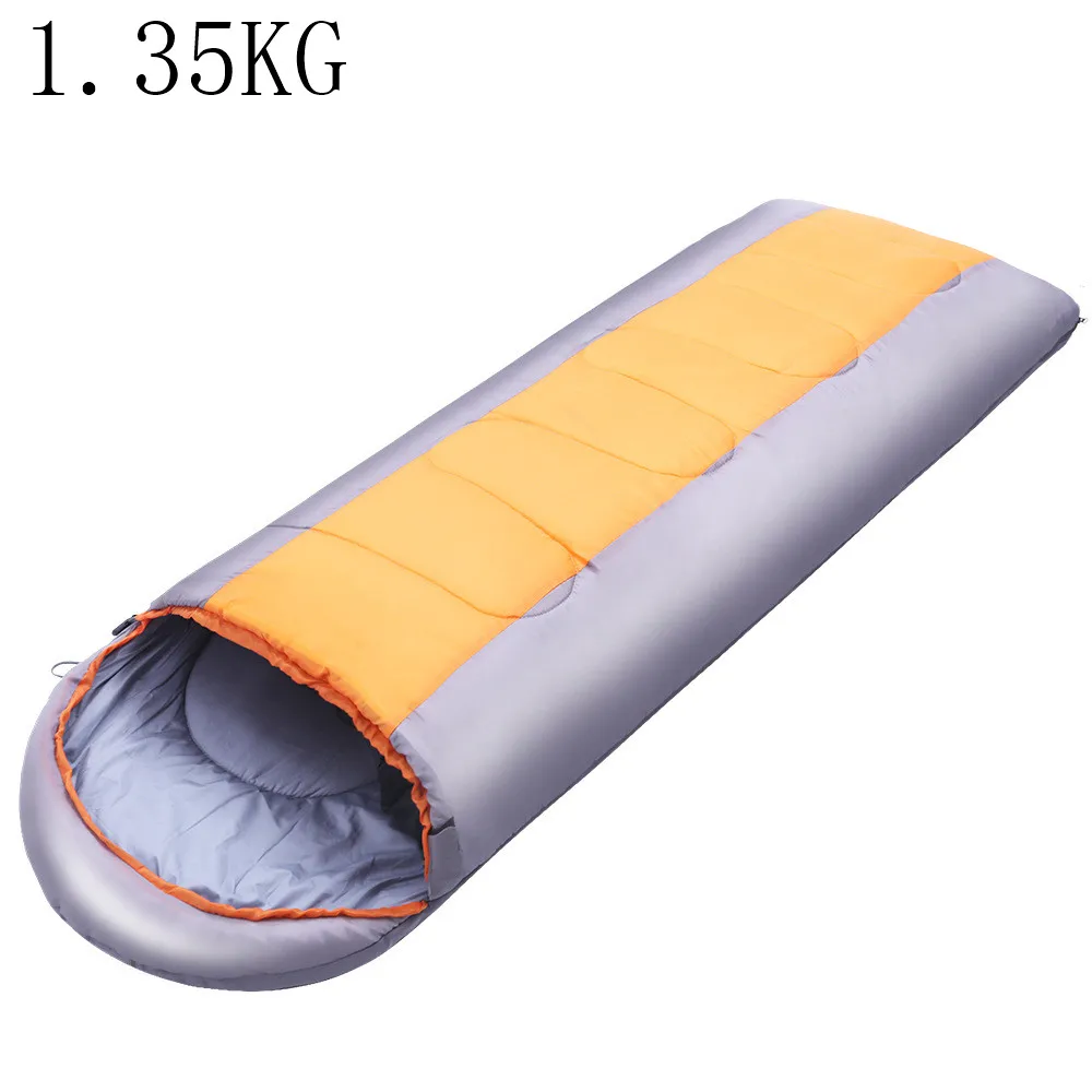 Yellow 1.35KG Открытый кемпинг спальный мешок для взрослых путешествия большой прямоугольный хлопок спальный мешок легкий водонепроницаемый машинная стирка - Цвет: Yellow 1.35KG
