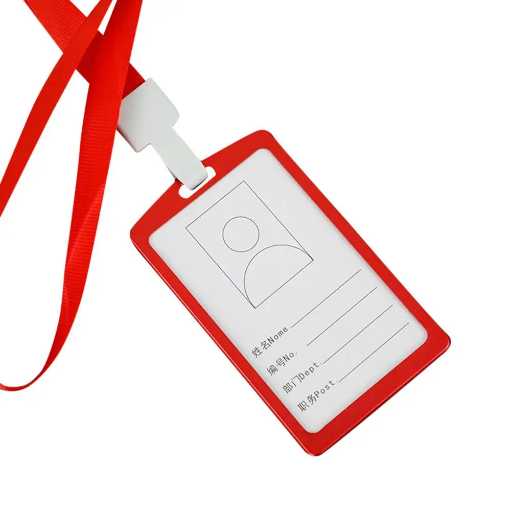 Red Алюминиевый вертикальный держатель для ID карты, визитница, чехол для визиток в деловом стиле, чехол для визиток в автобус, талреп для сотрудников, офисные/канцелярские принадлежности - Цвет: Red