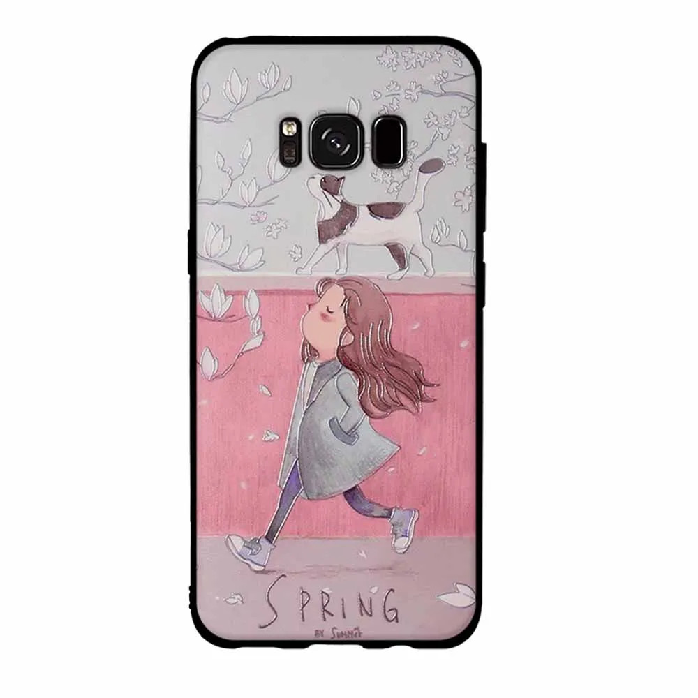 Чехлы для samsung Galaxy S8 G950F чехол мягкие силиконовые чехлы из ТПУ оболочка 3D с кошкой