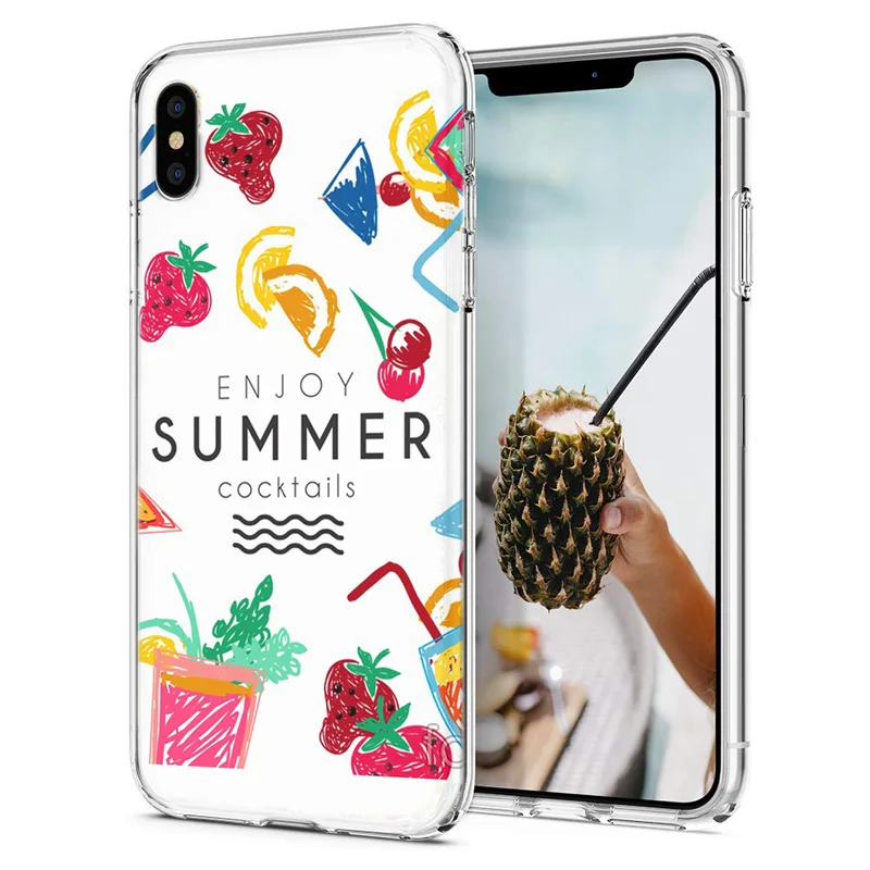 Мягкий чехол для телефона iPhone 6 7 XS Max чехлы из ТПУ цветной пейзаж цветочный узор