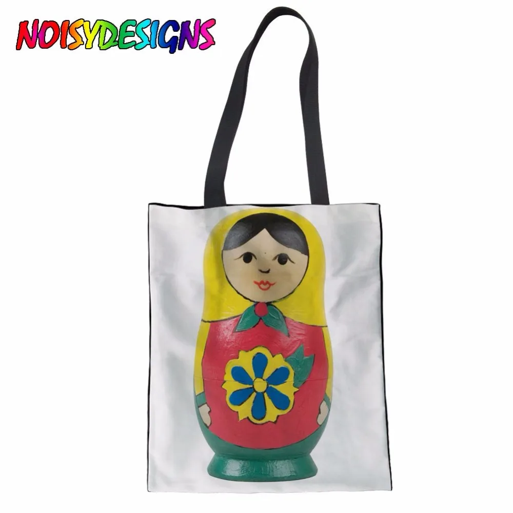 Women New Colorful Russian Doll Canvas Bag Printed Flowers Handbag Shoulder Bags Messenger mochilas infantil |