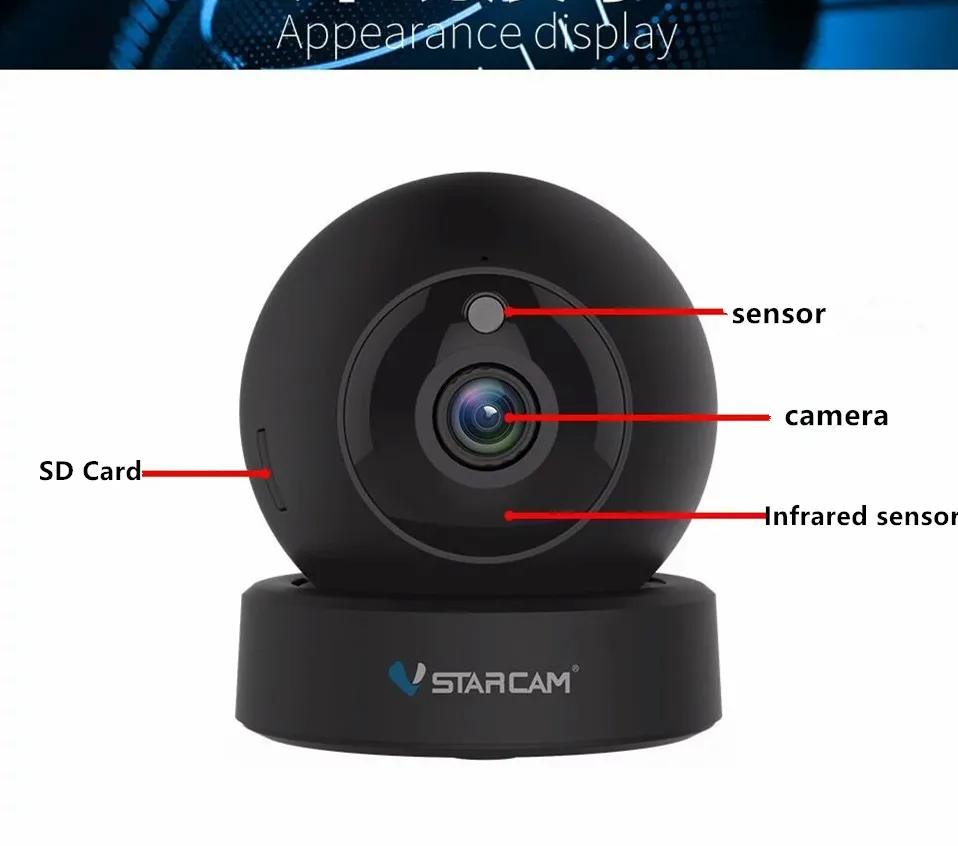 Vstarcam F43S HD камера видеонаблюдения ip беспроводная ИК wifi домашняя Ночная детская PK